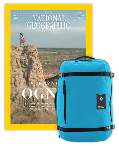 Roczna prenumerata National Geographic z dużym plecakiem-torbą turkusowy NG OCEAN (poj. 41-50 l.)