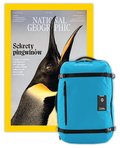 Roczna prenumerata National Geographic z dużym plecakiem-torbą turkusowy NG OCEAN (poj. 41-50 l.)
