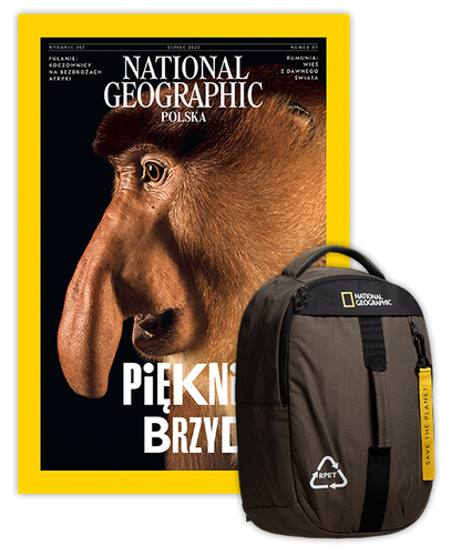 Roczna prenumerata National Geographic z plecakiem jednokomorowym NG NATURAL 15782 khaki