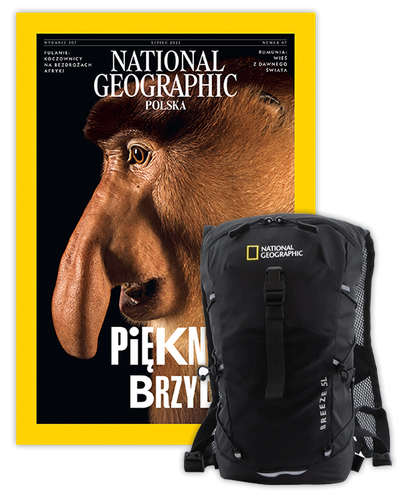 Roczna prenumerata National Geographic z plecakiem miejskim NG BREEZE Czarny