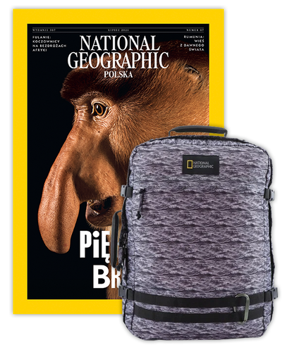 Roczna prenumerata National Geographic z plecakiem/torbą podręczną NG HYBRID 11801 FALE MORSKIE