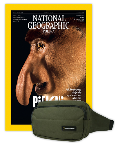 Roczna prenumerata National Geographic z torbą biodrową NG PRO 718 KHAKI