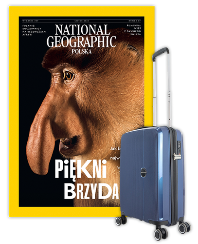 National Geographic 7/2025 z Walizką kabinową SAXOLINE Holiday Expres S navy
