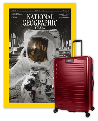 Roczna prenumerata National Geographic z dużą walizką NG Cruise burgund