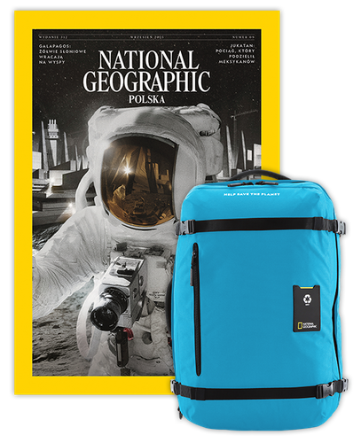 Roczna prenumerata National Geographic z dużym plecakiem-torbą turkusowy NG OCEAN (poj. 41-50 l.)