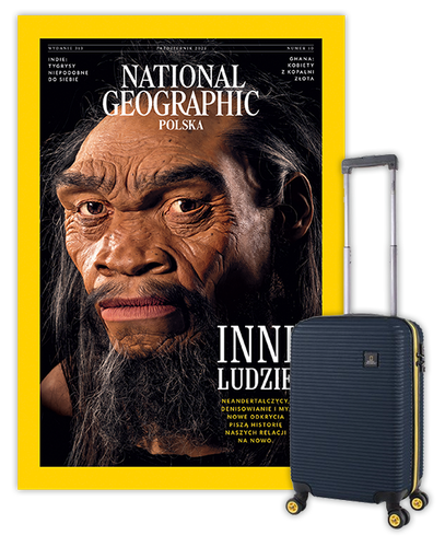 Roczna prenumerata National Geographic z Walizką kabinową NG Abroad granatowa