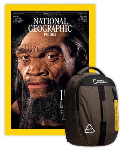 Roczna prenumerata National Geographic z plecakiem jednokomorowym NG NATURAL 15782 khaki