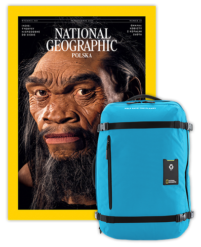 Roczna prenumerata National Geographic z dużym plecakiem-torbą turkusowy NG OCEAN (poj. 41-50 l.)