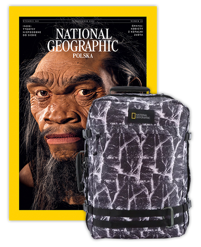 Roczna prenumerata National Geographic z plecakiem/torbą podręczną NG HYBRID 11801 CRACKED PRINT