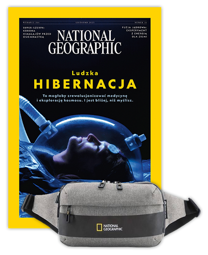 Roczna prenumerata National Geographic z torbą biodrową-nerką NG 21103 szara