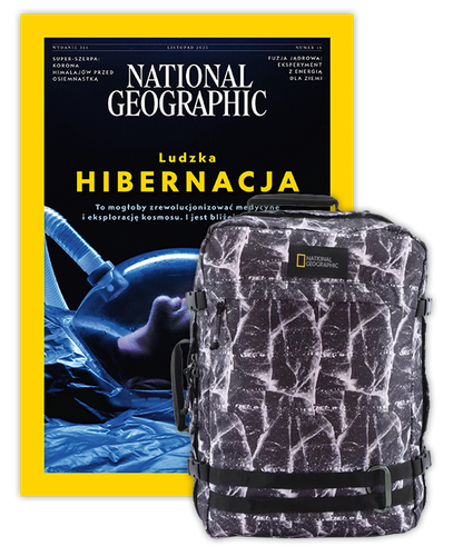 Roczna prenumerata National Geographic z plecakiem/torbą podręczną NG HYBRID 11801 CRACKED PRINT