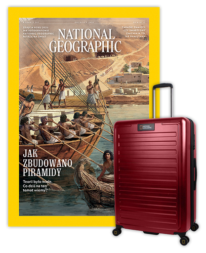 Roczna prenumerata National Geographic z dużą walizką NG Cruise burgund