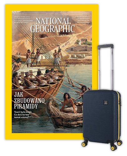 Roczna prenumerata National Geographic z Walizką kabinową NG Abroad granatowa