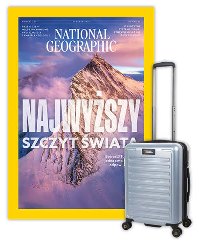 Roczna prenumerata National Geographic z walizką kabinową NG Cruise srebrna