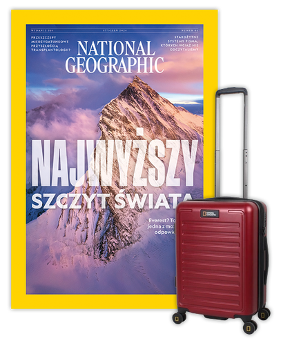 Roczna prenumerata National Geographic z walizką kabinową NG Cruise burgund