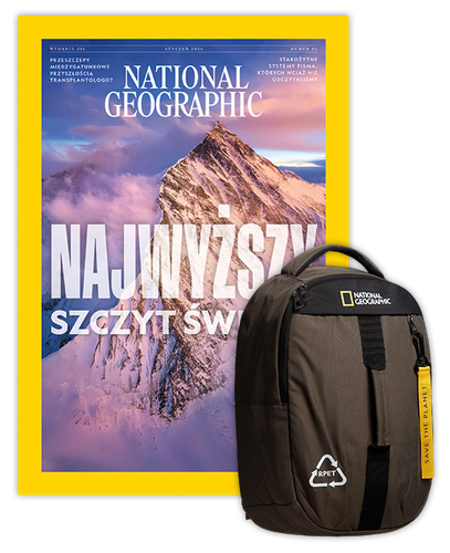 Roczna prenumerata National Geographic z plecakiem jednokomorowym NG NATURAL 15782 khaki