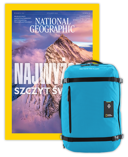 Roczna prenumerata National Geographic z dużym plecakiem-torbą turkusowy NG OCEAN (poj. 41-50 l.)