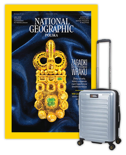 Roczna prenumerata National Geographic z walizką kabinową NG Cruise srebrna