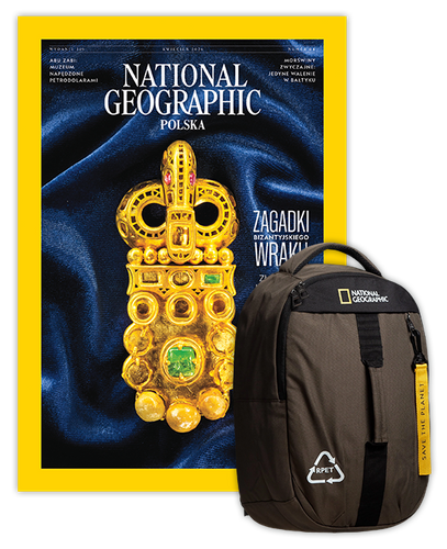 Roczna prenumerata National Geographic z plecakiem jednokomorowym NG NATURAL 15782 khaki
