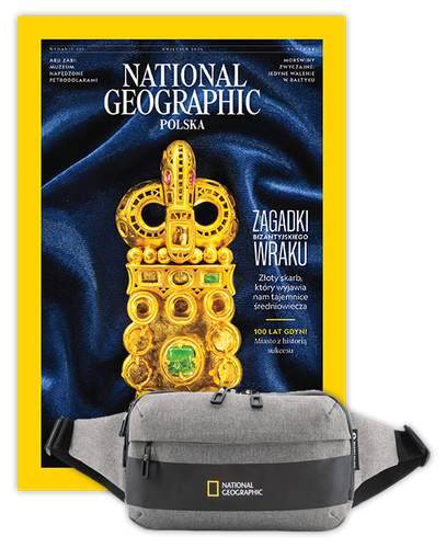 Roczna prenumerata National Geographic z torbą biodrową-nerką NG 21103 szara