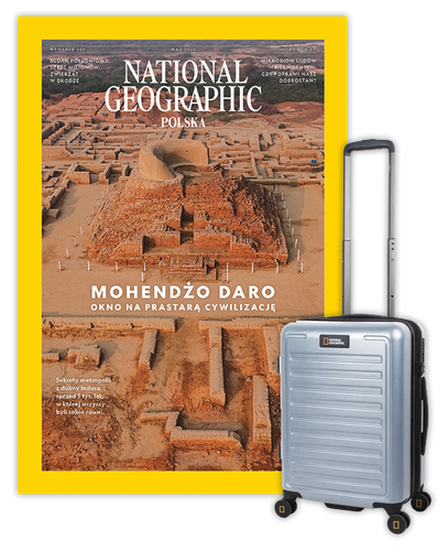Roczna prenumerata National Geographic z walizką kabinową NG Cruise srebrna