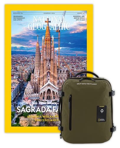 Roczna prenumerata National Geographic z małym plecakiem-torbą khaki NG OCEAN (poj. 23 l.)