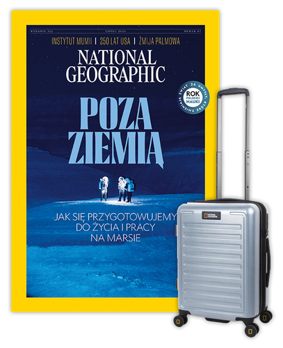 Roczna prenumerata National Geographic z walizką kabinową NG Cruise srebrna