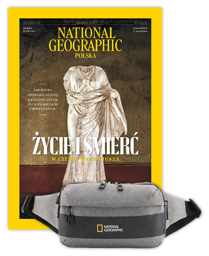 Roczna prenumerata National Geographic z torbą biodrową-nerką NG 21103 szara