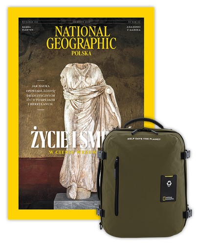 Roczna prenumerata National Geographic z małym plecakiem-torbą khaki NG OCEAN (poj. 23 l.)
