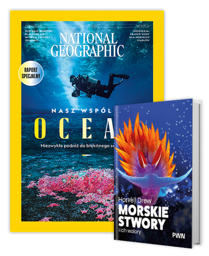 Roczna prenumerata National Geographic z książką "Morskie stwory i ich walory"