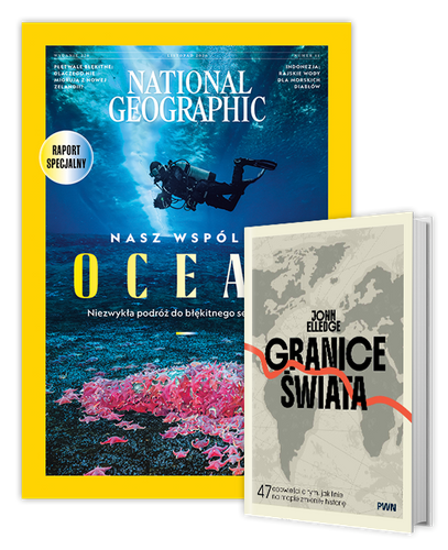 Roczna prenumerata National Geographic z książką "Granice świata"