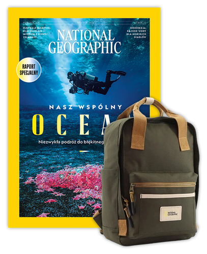 Roczna prenumerata National Geographic z plecakiem NG LEGEND LARGE w kolorze Khaki