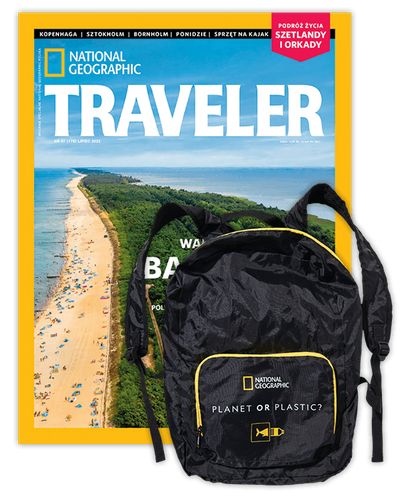 Roczna prenumerata magazynu Traveler + rozkładany plecak 'Planet or Plastic'