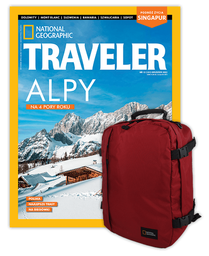 Roczna prenumerata Travelera + NG Hybrid Plecak torba kabinowa czerwony 