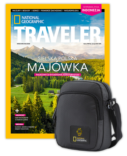 Roczna prenumerata Travelera z torbą na ramię NG OCEAN CZARNA
