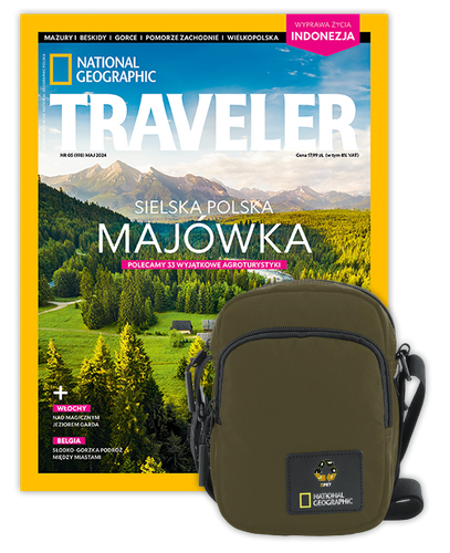 Roczna prenumerata Travelera z torbą na ramię NG OCEAN KHAKI