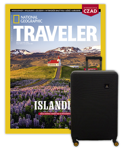 Roczna prenumerata Travelera z Walizką National Geographic Abroad - Średnia/Czarna