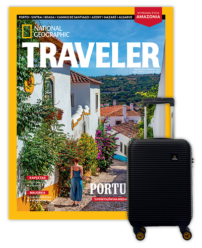 Roczna prenumerata Travelera z Walizką kabinową National Geographic Abroad Czarna