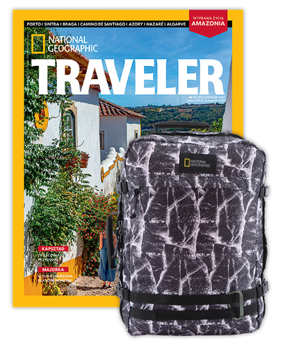 Roczna prenumerata Travelera z plecakiem/torbą podręczną NG HYBRID 11801 CRACKED PRINT