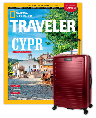 Roczna prenumerata Travelera z dużą walizką NG Cruise burgund