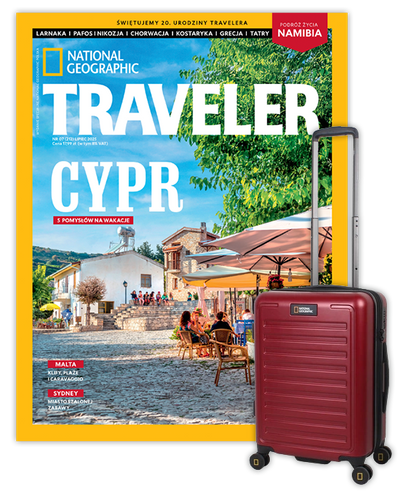 Roczna prenumerata Travelera z walizką kabinową NG Cruise burgund