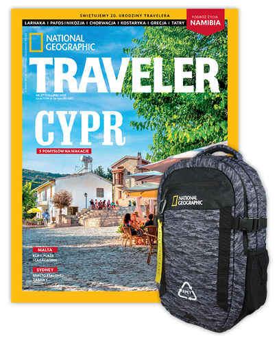 Roczna prenumerata Travelera z plecakiem dwukomorowym NG NATURAL 15780 fale morskie