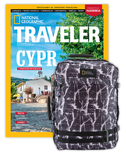 Roczna prenumerata Travelera z plecakiem/torbą podręczną NG HYBRID 11801 CRACKED PRINT