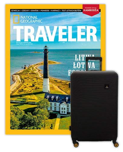 Roczna prenumerata Travelera z Walizką National Geographic Abroad - Średnia/Czarna
