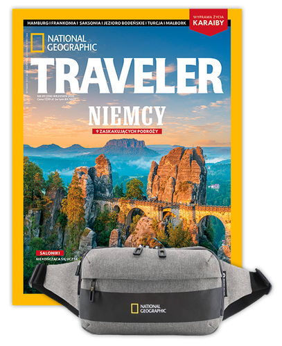 Roczna prenumerata Travelera z torbą biodrową-nerką NG 21103 szara