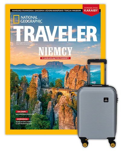 Roczna prenumerata Travelera z Walizką kabinową National Geographic Abroad Srebrna