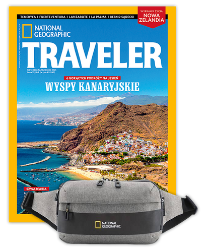 Roczna prenumerata Travelera z torbą biodrową-nerką NG 21103 szara