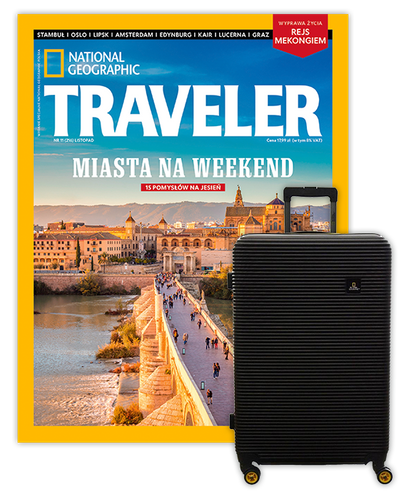 Roczna prenumerata Travelera z Walizką National Geographic Abroad - Średnia/Czarna