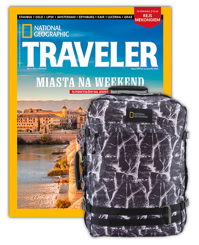 Roczna prenumerata Travelera z plecakiem/torbą podręczną NG HYBRID 11801 CRACKED PRINT