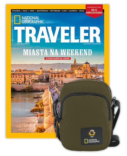 Roczna prenumerata Travelera z torbą na ramię NG OCEAN KHAKI